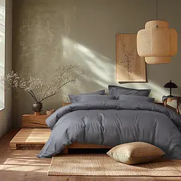 Постільна білизна сатин 210ТС Lotus Home - Brista антрацит сімейний (160x200+30см) - мініатюра 11