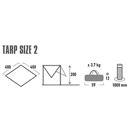 Тент High Peak Tarp 2 4 x 4 m Grey (10034) - мініатюра 3