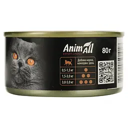  Вологий корм для котів AnimAll ніжний мус із качки 80 г - мініатюра 3