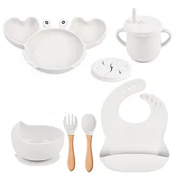 Набір дитячого посуду краб KR Y23 дерево ПРЕМІУМ якість