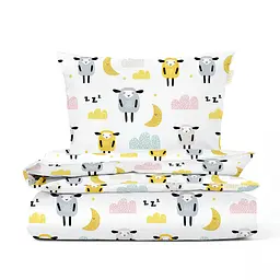 Дитяча постіль Cosas Sheeps CS1 без простирадла 110х140 см (SheepYellowGreyBeige_140_2)