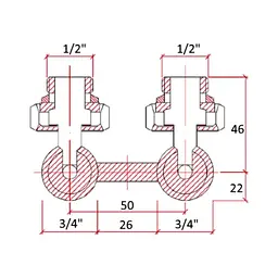 Вентиль двотрубний Icma 1/2" No884 подвійний термостат - мініатюра 2