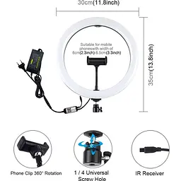 Кільцева LED лампа Puluz PU411EU 12" - мініатюра 2