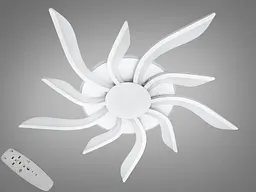 Люстра стельова LED Diasha 2480/5+5WH, 82W, 3200K-6500K, білий метал, сучасний стиль, пульт управління, акрилові елементи
