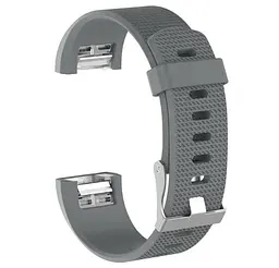 Силіконовий ремінець для фітнес браслета Fitbit Charge 2 Grey L - мініатюра 3