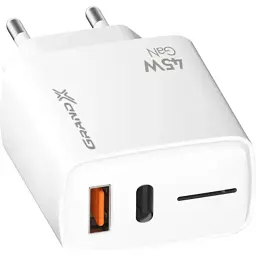 Зарядний пристрій Grand-X GaN 1xUSB-C + 1xUSB QC3.0 45W white (CH-460W) - мініатюра 3