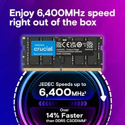 Модуль пам'яті Crucial DDR5 24GB 6400Mhz CSODIMM CL52 (CT24G64C52CS5) - мініатюра 4