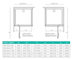 Душові двері Radaway Euphoria KDJ G 60x200 скло, хром, ліва (383612-01L) - мініатюра 5
