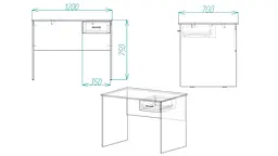 Стіл комп'ютерний Бад Ferrum-decor 750x1200x700 ДСП Біле 16 мм (FRD-104776) - мініатюра 3