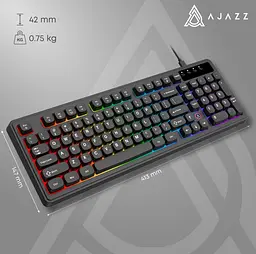 Провідна ігрова клавіатура Ajazz AF-B-98 USB Black - мініатюра 11