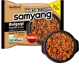 Локшина швидкого приготування Samyang Bulgogi Sweet and delicious bulgogi noodle soup, 140г - мініатюра 2