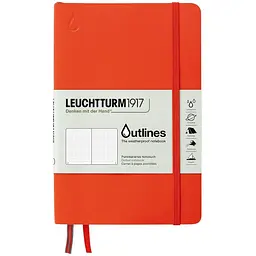 Блокнот Leuchtturm1917 Outlines, Paperback (B6+), Помаранчевий, Крапка (363019)