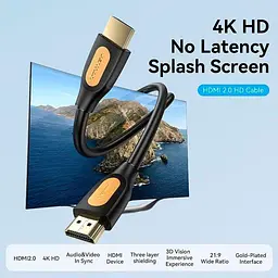 Кабель Vention HDMI-HDMI V 2.0 5 м (ALIBJ) - мініатюра 6