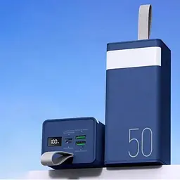 Павербанк Remax RPP-321 / 50000мАг / 22,5 Вт / USB-C + USB-A + microUSB / PD + QC / з ліхтариком / Синій - мініатюра 2