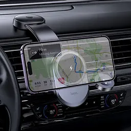 Автотримач із бездротовою зарядкою Hoco HW28 Excelso 2-in-1 Black/Gray (630566) [151327] - мініатюра 9