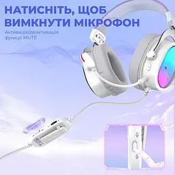 Ігрові навушники Fifine H16 RGB 7.1 White [161114] - мініатюра 10