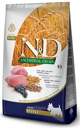 Сухий корм Farmina N&D Low Grain LAMB & BLUEBERRY ADULT MINI для собак дрібних порід з ягням та чорницею 7 кг
