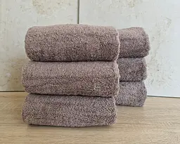 Набір турецьких махрових однотонних рушників Gulcan 6 штук 50х90 коричневий Brown щільність 480 г/м2 петля 16/1 - мініатюра 2