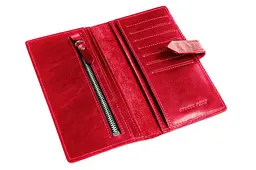 Портмоне, червоне жіноче з хлястиком GRANDE PELLE 18х9х1.5 см acs0032210 - мініатюра 3