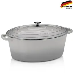 Гусятниця чавунна з кришкою KELA Calido (12609) 36х29х15 см 9,3 л сіра