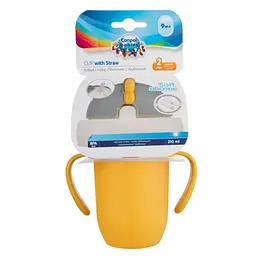 Кружка з силіконовою трубочкою Canpol babies Matte Pastels 210 мл жовтий - мініатюра 9