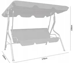 Садова гойдалка Garden Line Vip grey 170 x 110 x 153 см - мініатюра 6