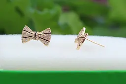 Сережки гвоздики Xuping Jewelry бантики 1.6 см золотисті