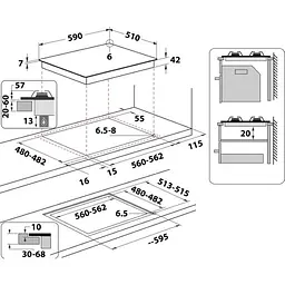 Газова поверхня WHIRLPOOL GOS 6415/NB1 - мініатюра 4