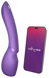 Смарт-вібромасажер We-Vibe Wand 2 Purple, дуже потужний, функція Smart Silence - мініатюра 5