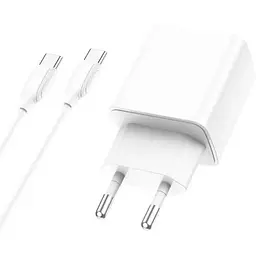МЗП Borofone BA67A PD20W+QC3.0 (1USB-A/1C) + кабель Type-C to Type-C Білий