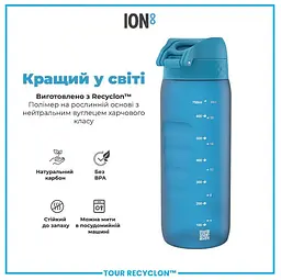 Пляшка для води ION8 750 мл (ЕКО пляшка) BPA Free Blue (I8RF750BLU) - мініатюра 7
