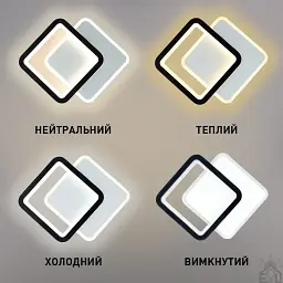 Настінно-стельовий світлодіодний світильник-бра VIVA 2S 28 Вт 250×200×40 мм Чорно-білий ESLLSE - мініатюра 3