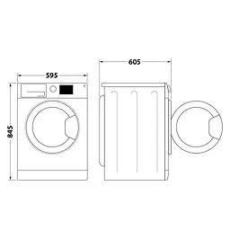 Пральна машина Whirlpool фронтальна 10 кг 1400 A+++ 60 см дисплей пара інвертор люк чорний білий - мініатюра 8