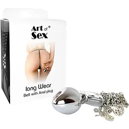 Прикраса на тіло Art of Sex Long Wear з металевою анальною пробкою М - мініатюра 3