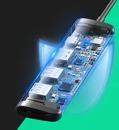 Порт-реплікатор (хаб) Ugreen 70411 6-in-1 док-станція HDMI 2xUsb3.0 TF PD 100W - мініатюра 4