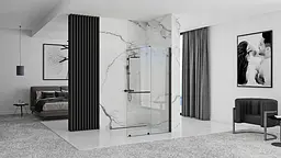 Душова стінка Rea Cortis 100 black REA-K7740 - мініатюра 3