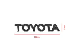 Емблема напис Toyota глянцева Чорна 115х20 мм Пластик на скотчі (логотип шиїльдик) (Завод) - мініатюра 2