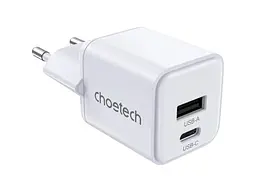 Мережевий зарядний пристрій Choetech PD5012 30 W GAN White (PD5012-EU-WH)