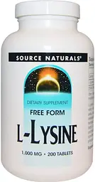 Лізин Source Naturals L-Lysine 1000 мг 200 таб