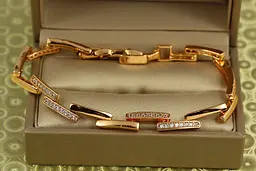 Браслет Xuping Jewelry Шахматка 17 см 6 мм золотистий