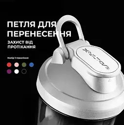 Шейкер спортивний електричний VOLTRX VortexBoost 600 мл. Tritan White (Vortex_White) - мініатюра 4