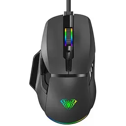Миша Aula F815 Wired чорний USB 1200-12800 dpi кнопки 7 шт RGB кабель 1.5 м (6948391214344)