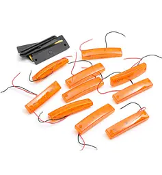 Габарит LED прямокутний Ceray 100х10 мм 24V 6 діодів Помаранчевий 10 шт. (201306)