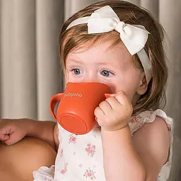 Тренувальна чашка BabyOno з ручками 120 мл персикова (1463/07) - мініатюра 3