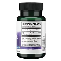 Цитрат цинку Swanson Zinc Citrate 50 mg, 60 капсул для підтримки зору та імунітету - мініатюра 2