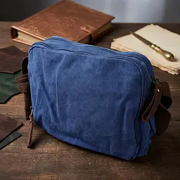 Сумка месенджер для чоловіків із щільного текстилю Vintage 22207 синій - мініатюра 4