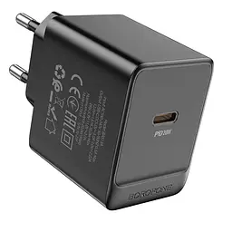 Мережевий зарядний пристрій Borofone BAS13A Erudite single port PD20W charger(EU) чорний - мініатюра 2