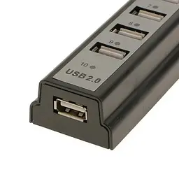 Розгалужувач USB на 10 портів, чорний, настільний концентратор з блоком живлення - мініатюра 5
