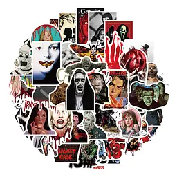 Стікерпак Набір наклейок GeekLand хорор фільми horror movies 50 штук