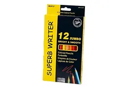 Олівці кольорові MARCO 12кол. 4400-12СВ, шестигранні товсті, з точилкою, Super Writer